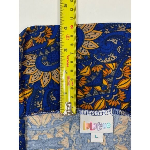 LULAROE Simply Comfortable Pull-on A-Line Skirt Large Bold Blue Pattern Stretch - Picture 8 of 12
